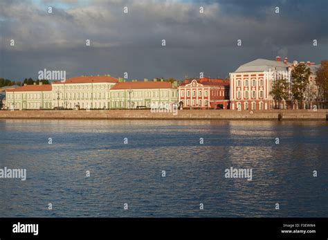 The Saint Petersburg State University. Universitetskaya Embankment, St. Petersburg, Russia Stock ...
