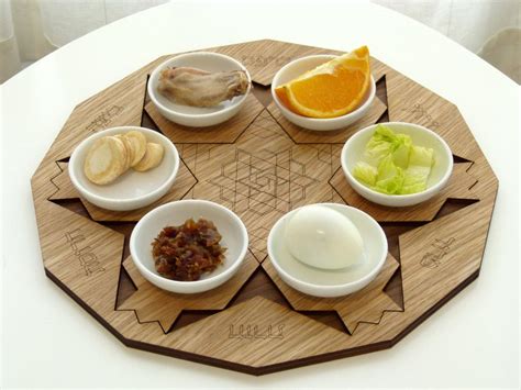 Wood Pomegranate Polygon Seder Plate | Passover seder plate, Seder plate, Passover seder