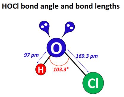 HOCl lewis structure, molecular geometry, bond angle, polar or nonpolar