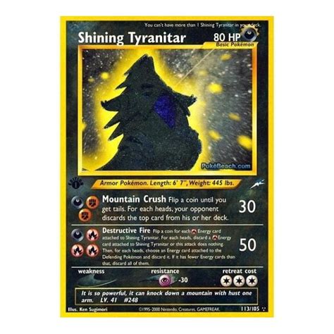 Pokemon Single Card NEO DESTINY (1st Edition) - 113/105 : Shining Tyranitar | Chaos Cards