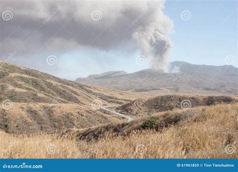 Aso Mountain, Kumamoto, Japan Stock Image - Image of asia, smoke: 61961859