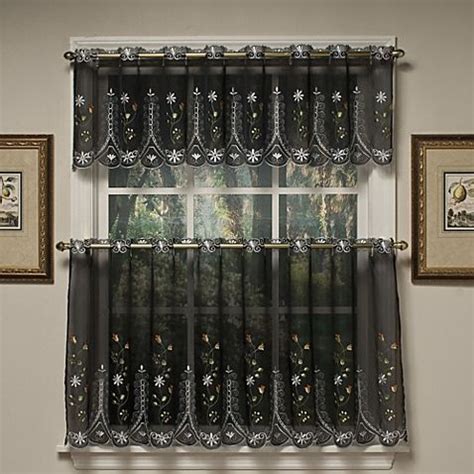 Supreme Black Sheer Kitchen Curtains Diy Without Rod Folding