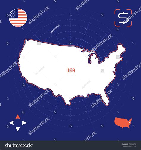 Simple Outline Map Usa Stock Vector (Royalty Free) 536594572 | Shutterstock