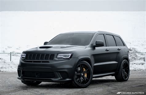 Client Feature: Jeep Trackhawk - Avery Satin Black Vinyl Wrap