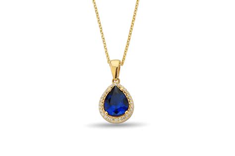 14K Solid Gold Blue Sapphire Necklace Pendant Blue Sapphire | Etsy
