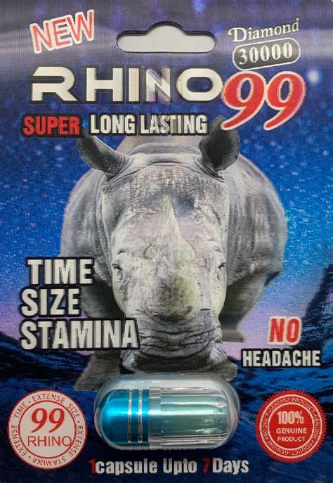 Rhino 99 Diamond 30000 Men Sexual Supplement Enhancement Pill - Rhino Platinum 7