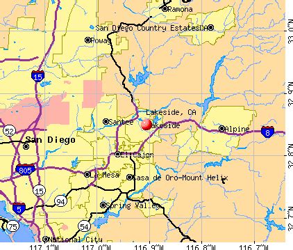 Lakeside, California (CA 92040) profile: population, maps, real estate, averages, homes ...