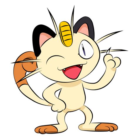 Pokemon Meowth Smiling Sticker - Sticker Mania