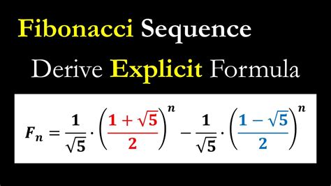 Explicit formula of Fibonacci Sequence - YouTube