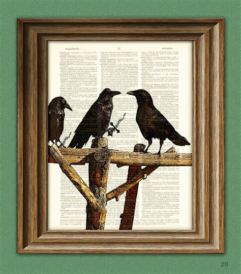 Crow Art Print A Murder of Crows Illustration Animal Groups | Etsy