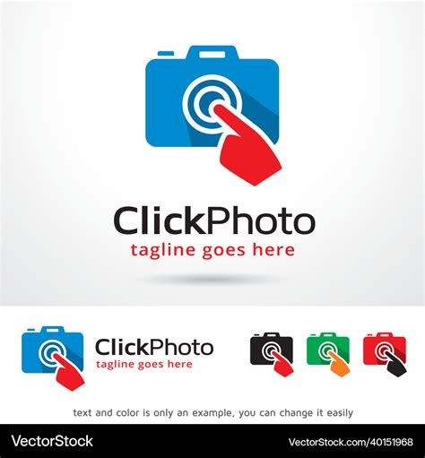 Click photo logo template Royalty Free Vector Image