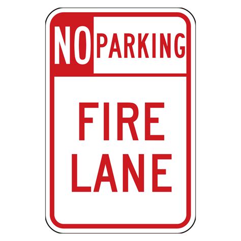 No Parking Fire Lane Sign - 18x12 | Reflective Street Signs