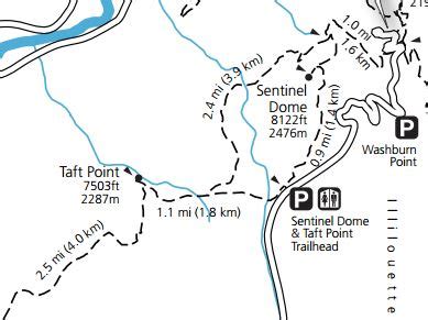 Taft Point Map - Hiking Lady