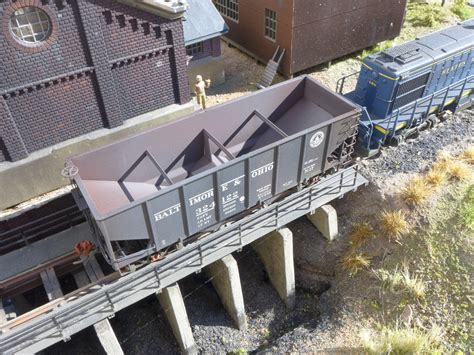 B&O N-17 Hopper at Mount Loretto Coal Dump Trestle - Model Railroader Magazine - Model ...