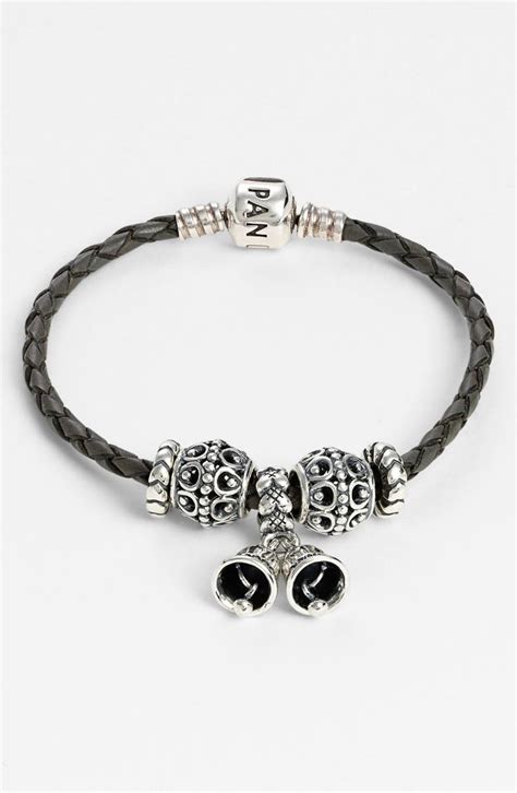 PANDORA Leather Bracelet & Charms | Nordstrom