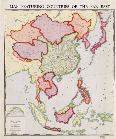 Map featuring countries of the Far East, 1932 #map #asia | Interesting maps | Pinterest | Country