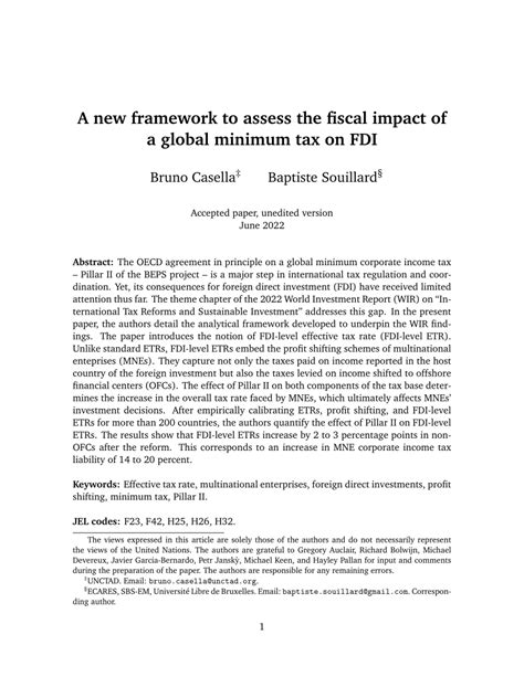 (PDF) A new framework to assess the fiscal impact of a global minimum ...