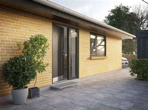 32 Awesome Yellow Brick House Exterior Design Ideas - PIMPHOMEE | Eksteriørdesign, Facade hus ...