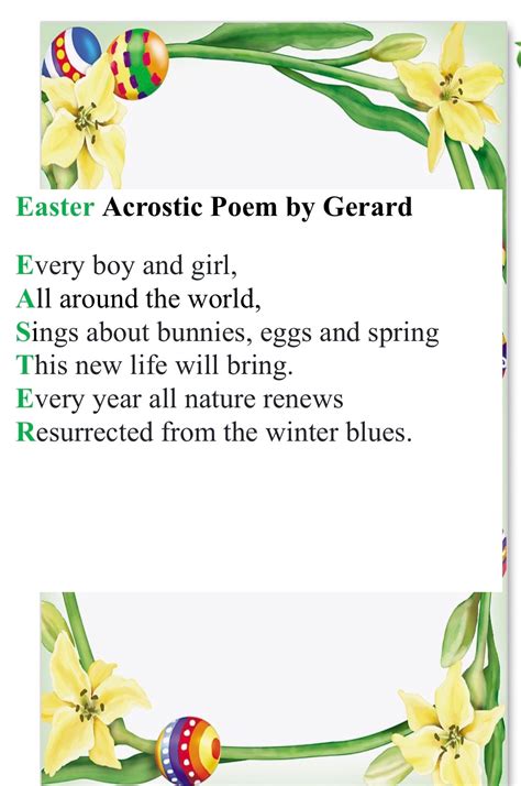 Acrostic Poem Examples