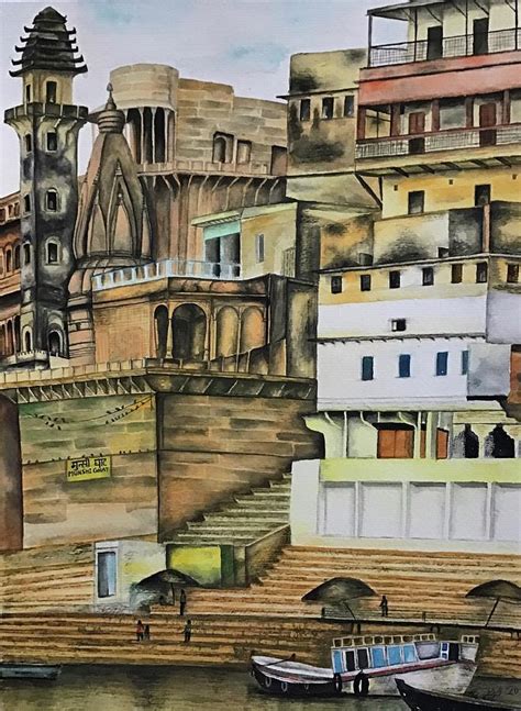 Varanasi Drawing by Mukulika Saha - Fine Art America