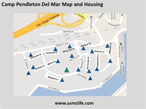 Del Mar Military Housing Map at Camp Pendleton Officers - USMC Life