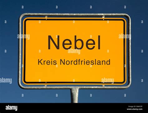 Nebel place name sign hi-res stock photography and images - Alamy