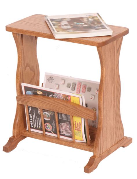 Amish made magazine rack with a top