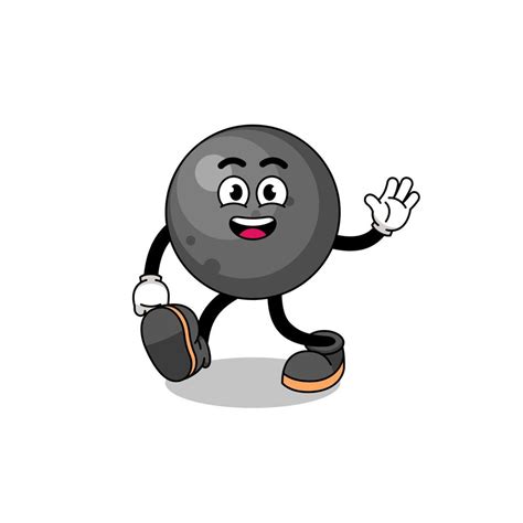 cannon ball cartoon walking 14855753 Vector Art at Vecteezy