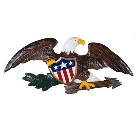 Full Bodied Eagle Cast Aluminum Wall Ornament | Outdoor Country Decor ...