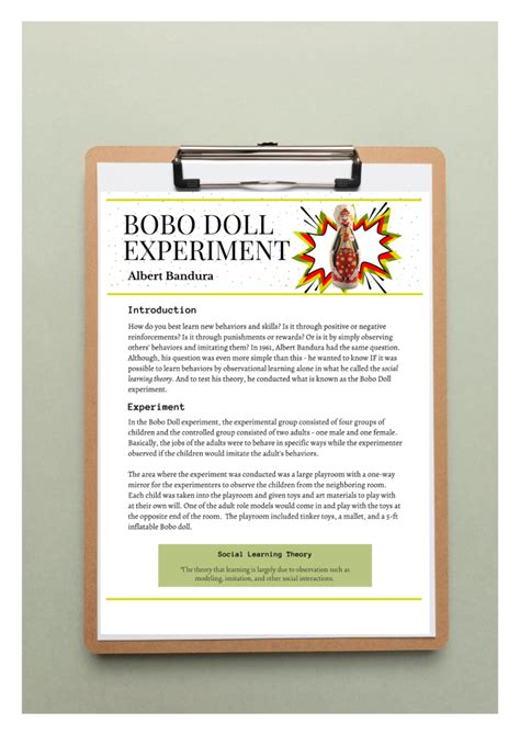 Albert Bandura's Bobo Doll Experiment - High School Psychology Lesson ...