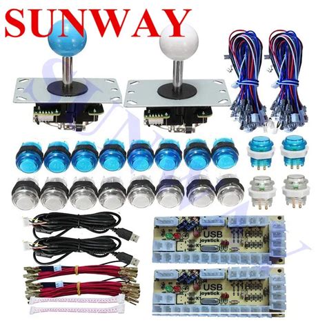 DIY Arcade Joystick Buttons LED DIY Kit with 5Pin sanwa Joystick USB ...