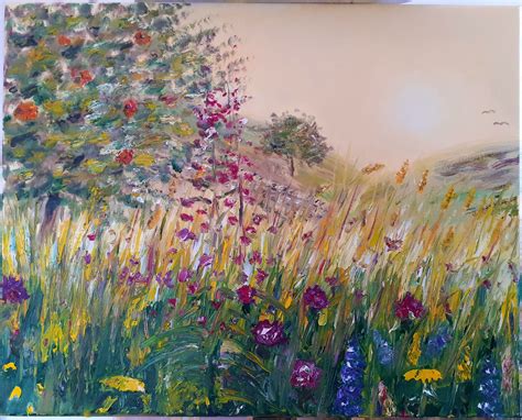 PRINT of Wildflower Meadow Oil Painting - Etsy Denmark