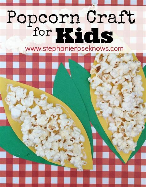 Easy Popcorn Craft for Kids | Popcorn crafts, Harvest crafts for kids ...