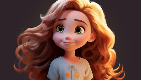 Premium AI Image | a very cute kid caracter animation pixar style