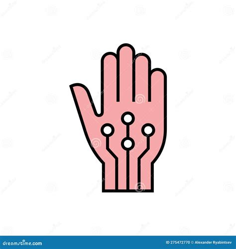 Robotic Hand. AI Concept. Artificial Intelligence. Line Coloured Vector ...