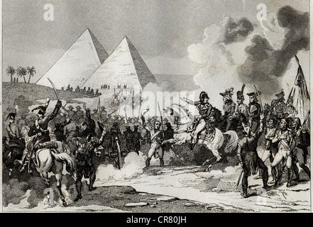 Battle of the Pyramids, July 21st 1798 (Napoleon Bonaparte, Battle of Embabeh), painting by ...