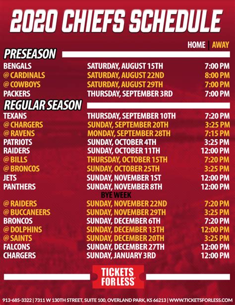 Printable Chiefs Schedule 2021 2022 - FreePrintableTM.com ...