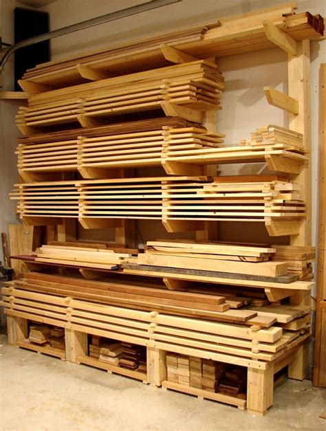 Lumber storage rack | Woodworking shop layout, Timber storage, Woodworking