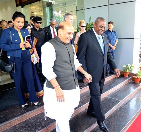 : New Delhi: Defence Minister Rajnath Singh with United States Defence ...