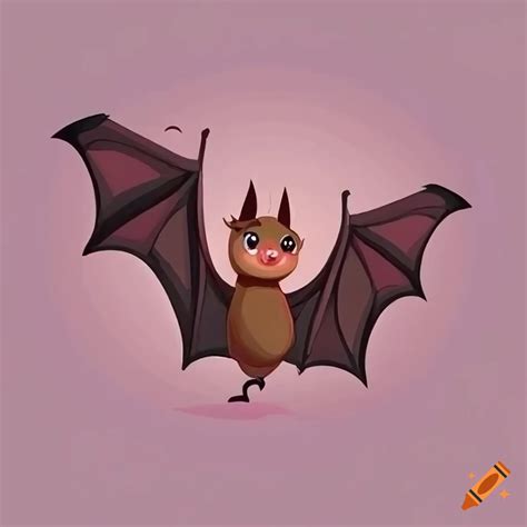 Cartoon cute bat illustration on Craiyon