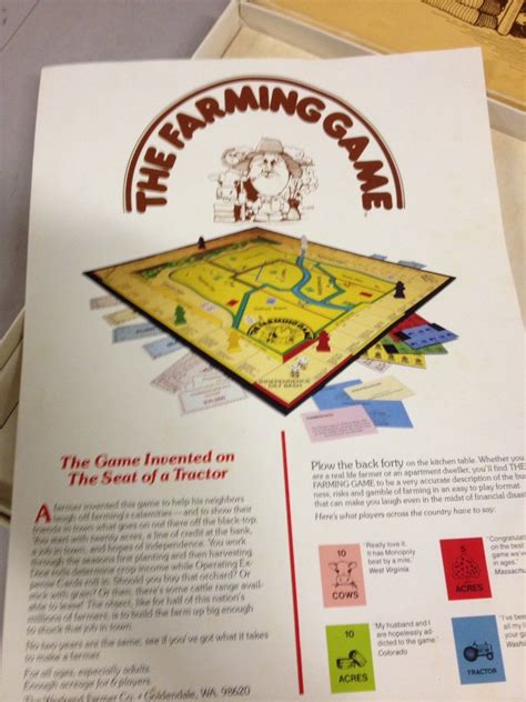 The Farming Game 1979 Replacement Board Box Instruction Book Harvest ...