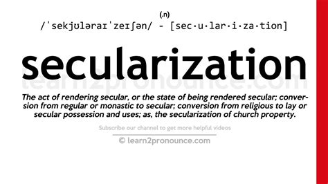 Pronunciation of Secularization | Definition of Secularization - YouTube