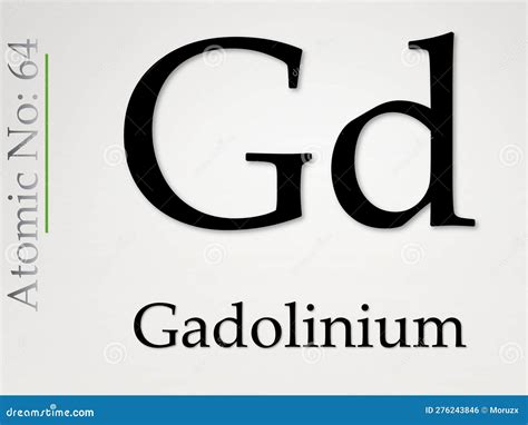 Gadolinium Chemical Element Symbol on Light Background Stock ...