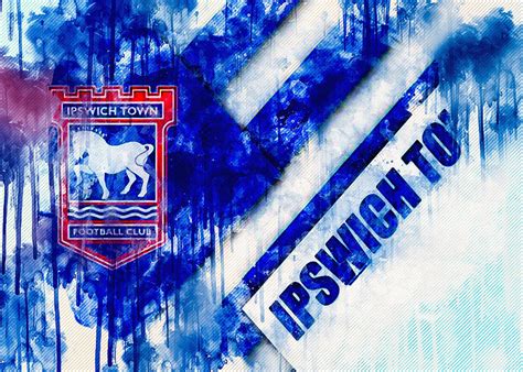 Ipswich Town Fc Logo Blue White Abstraction Material Design Digital Art ...