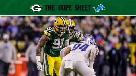 Dope Sheet: Packers host Lions on Thursday Night