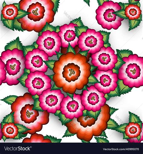 Mexican floral embroidery seamless pattern flowers