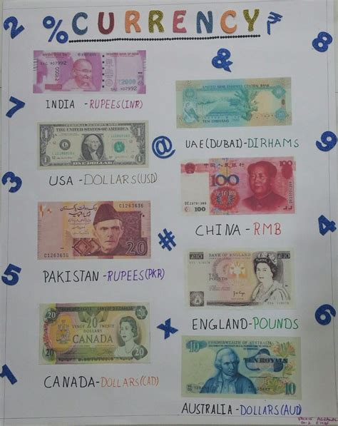 World Currency Chart for School Projects