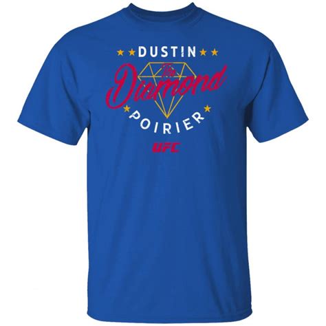 Dustin Poirier Merch Dustin The Diamond Poirier Script Ufc T-Shirt Navy - Spoias