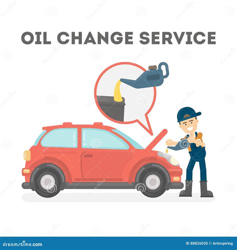 Oil change service. stock vector. Illustration of repair - 88826030