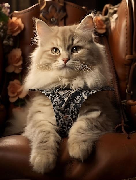 Premium AI Image | Portrait of Ragdoll Cat Donning a Cowboy Hat and ...